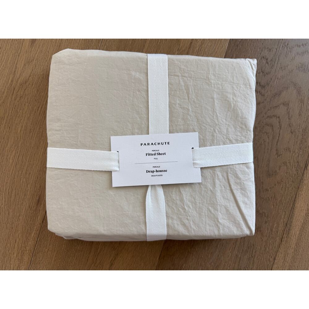 New Parachute Home Full Percale Fitted Sheet Bone